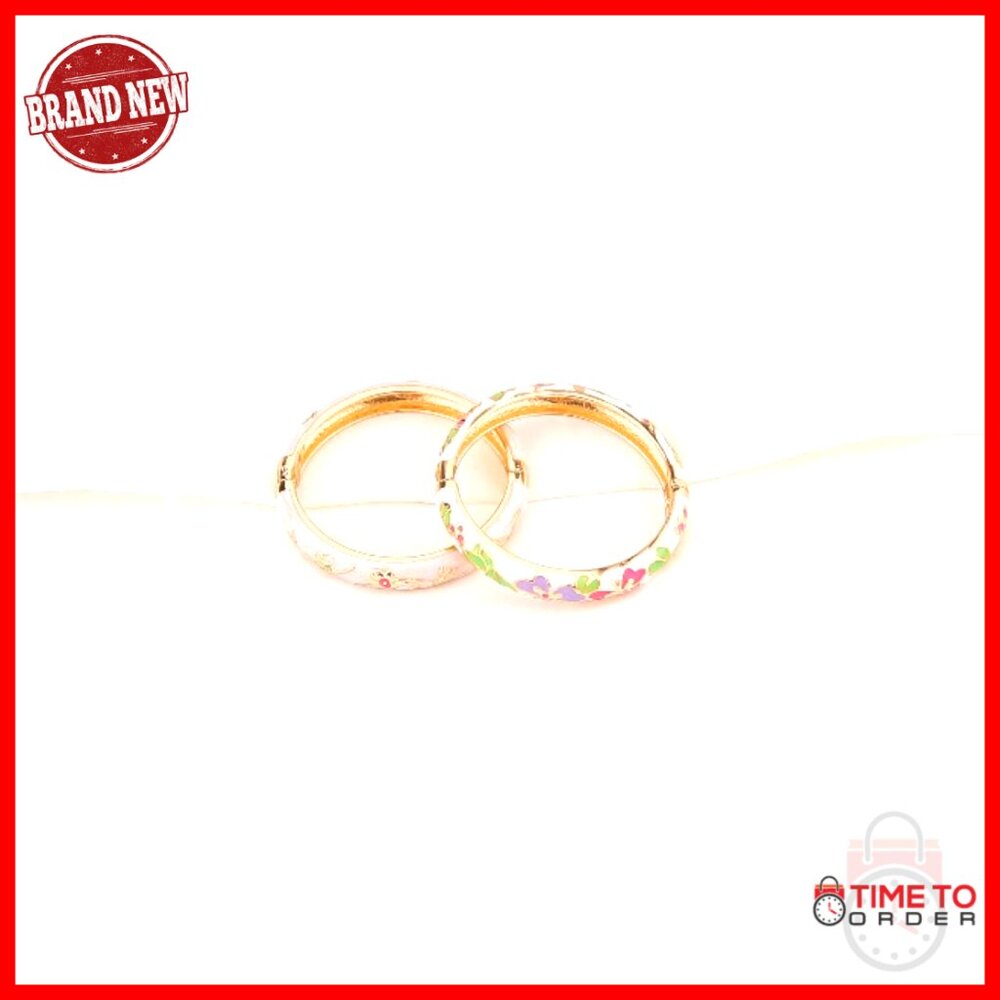 Enamel Bangle Bracelets Set Elegant Cloisonne Cuf… - image 7